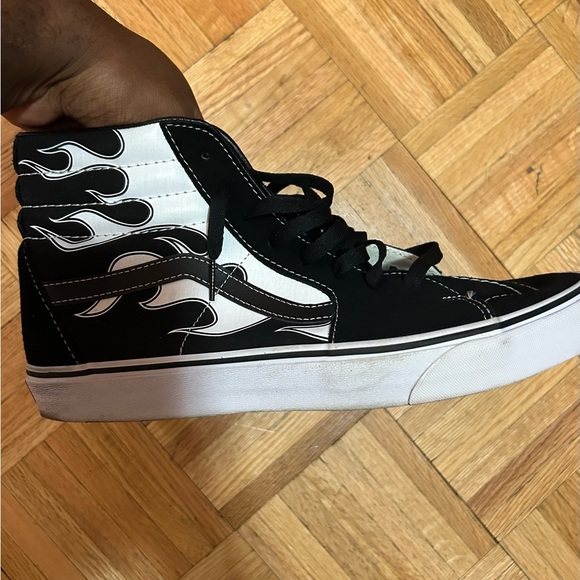 Mens Vans Sk8-Hi black and white flame size 11.5 - Picture 4 of 5